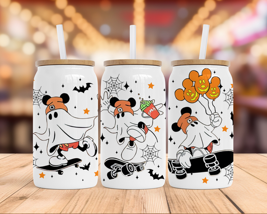 16 oz Halloween Glass Can Tumbler