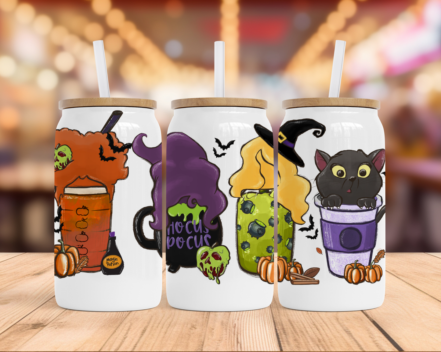 16 oz Halloween Glass Can Tumbler