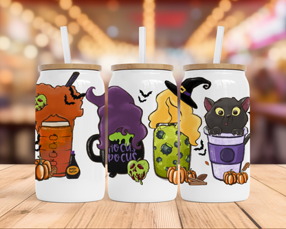 16 oz Halloween Glass Can Tumbler