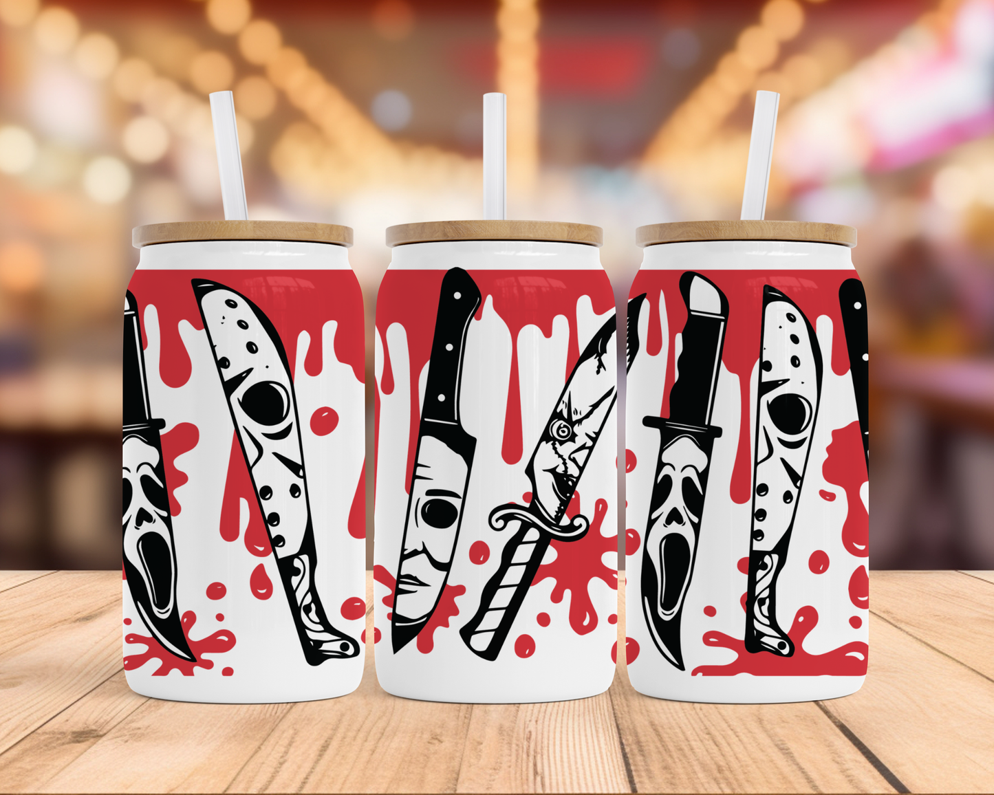 16 oz Halloween Glass Can Tumbler