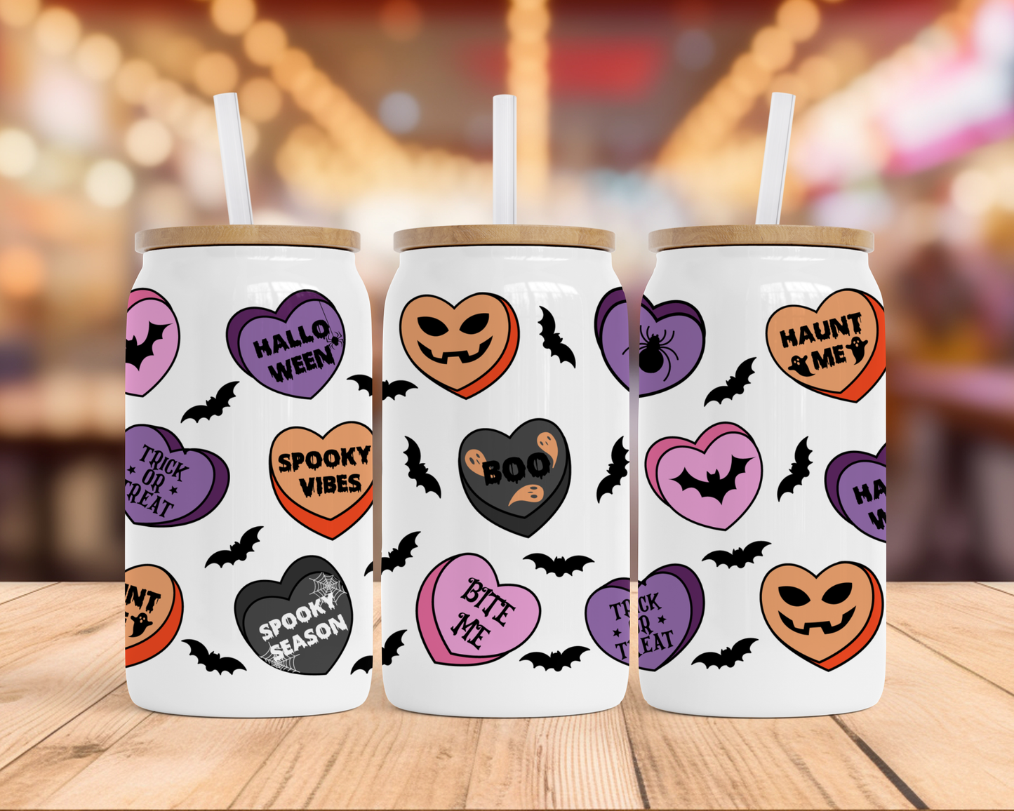 16 oz Halloween Glass Can Tumbler