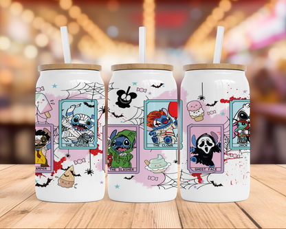 16 oz Halloween Glass Can Tumbler