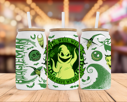 16 oz Halloween Glass Can Tumbler