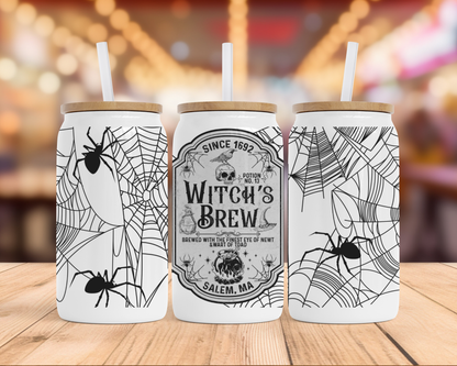 16 oz Halloween Glass Can Tumbler